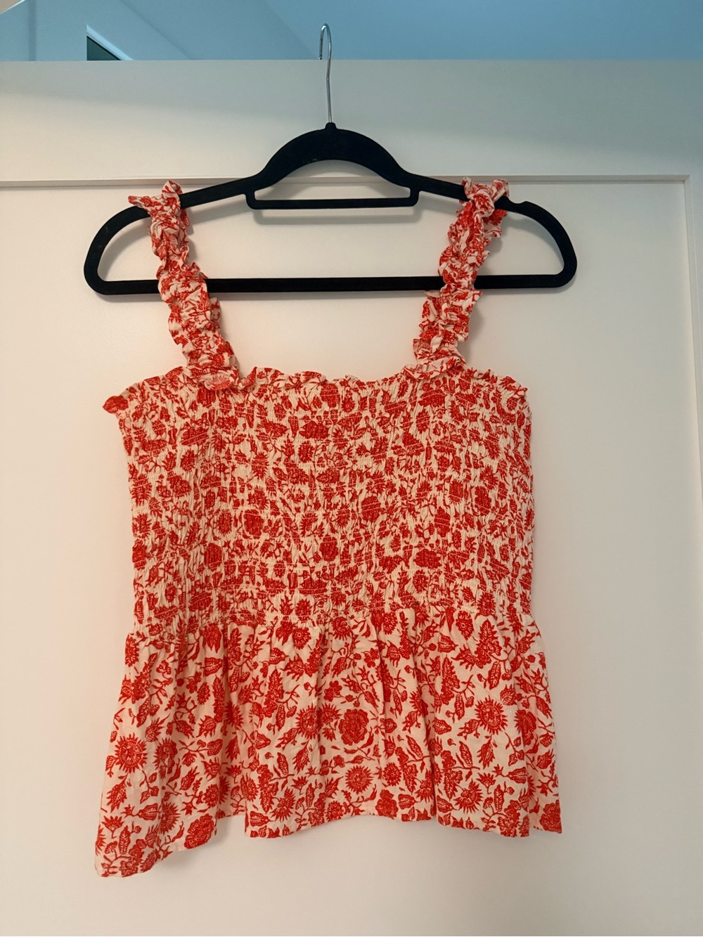 Universal Thread Red Floral Smocked Camisole